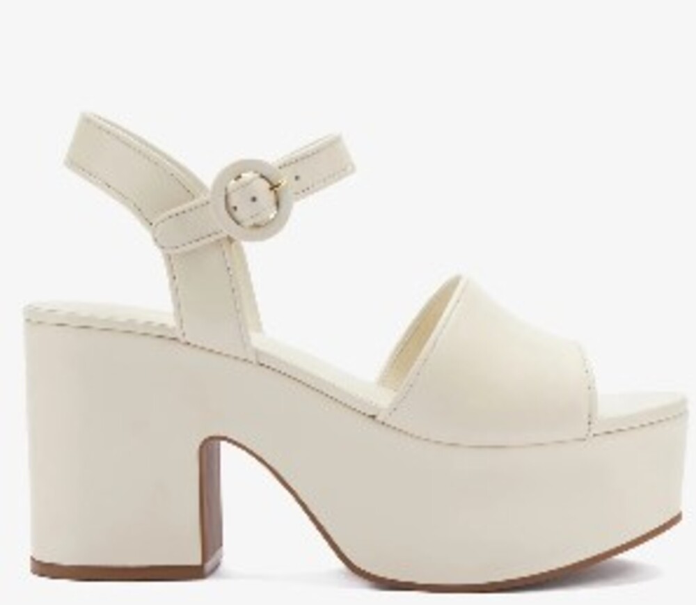 Miso Platform Strap Sandal. Ivory White. Size 7